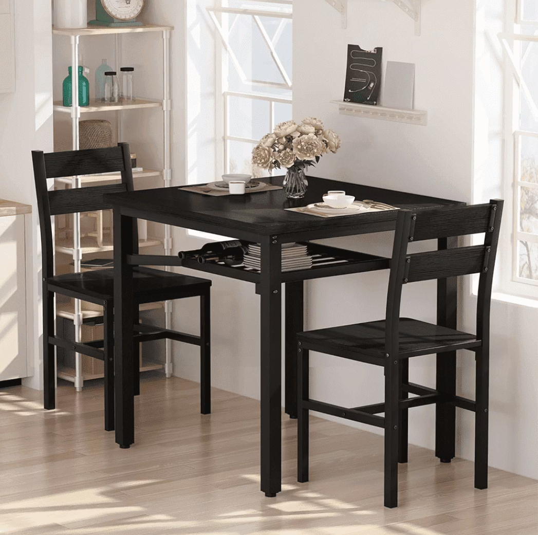 Baxluxe Dining Set, Wooden 2-Person Table and Chair Set