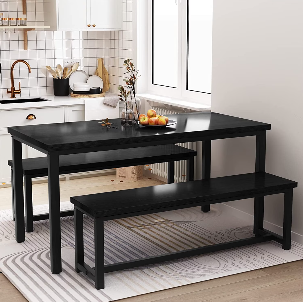 Baxluxe Dining table set with 2 benches