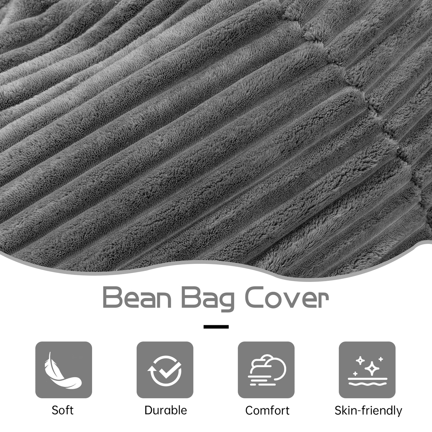 Baxluxe Large Bean Bag Chair for Adults, 6FT Giant Beanbag Chairs with Memory Foam Filled,Ultra Soft Lazy Sofa for Living Room Bedroom,Grey