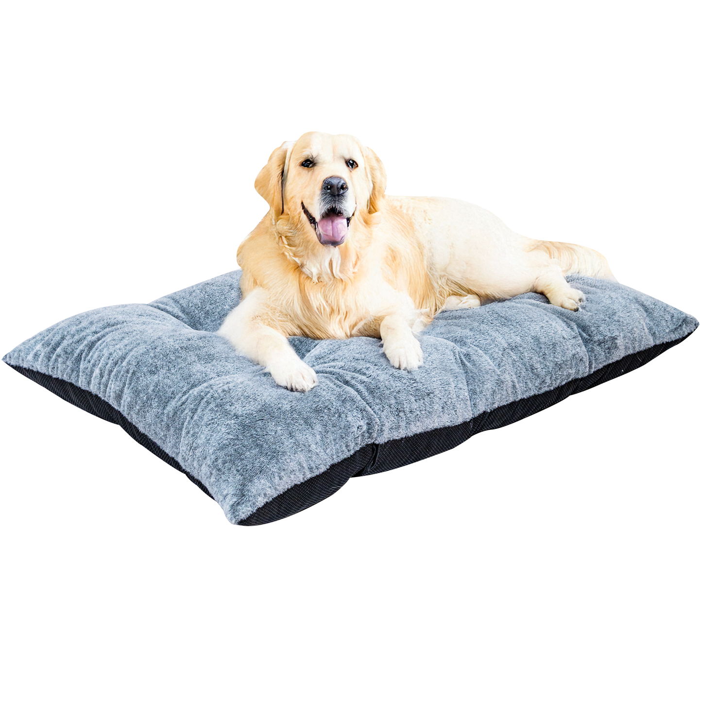 Baxluxe Deluxe Dog Ded for Large and Medium Dog, Soft Faux Fur Fabic Dog Crate Mat with High Density Foam, Dog Mattress with Anti-Slip Bottom, Grey