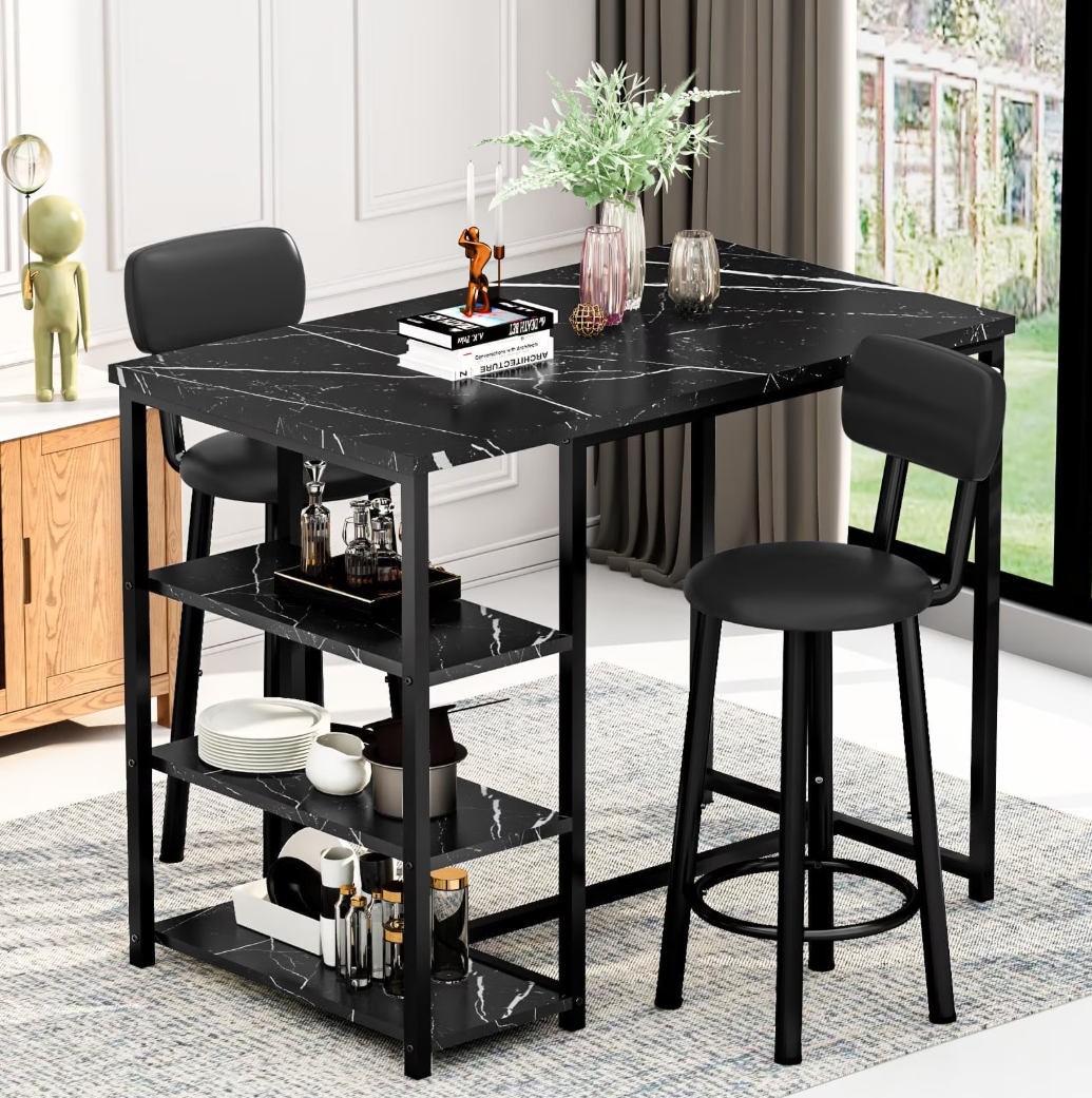 BAXLUXE Bar Table Set of 3