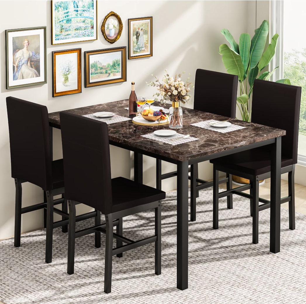 Baxluxe Modern Dining Table 5 Piece Set