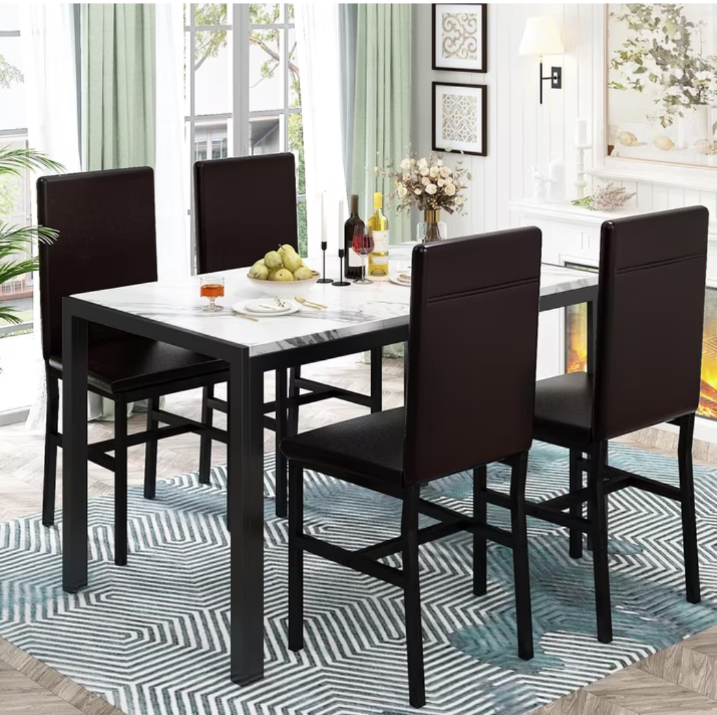 Baxluxe Modern Dining Table 5 Piece Set